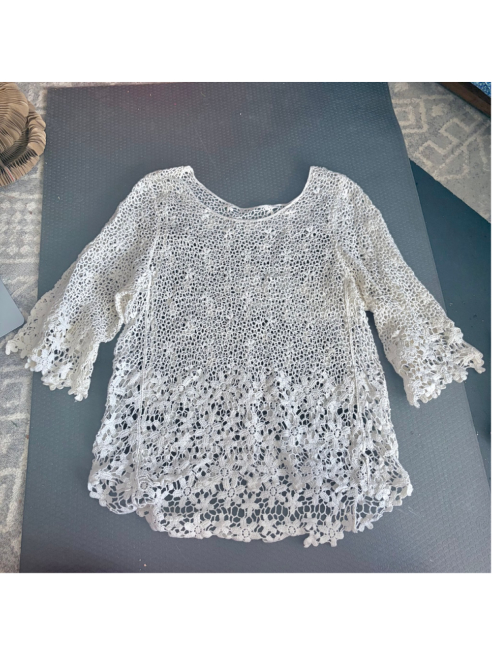 Vintage Boho Chic White Crochet Top